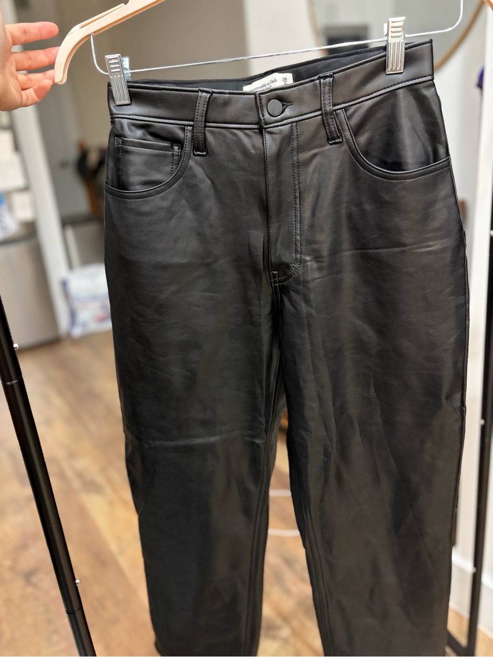 Abercrombie Pleather Ultra High Rise Ankle Cut Pants